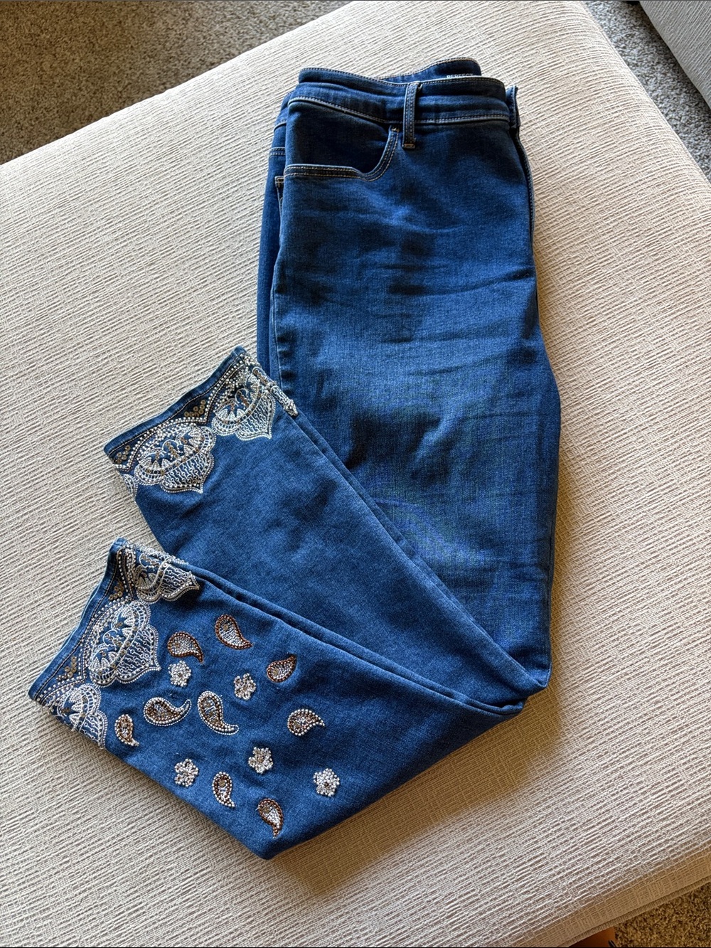 Chicos large embellished girl friend jeans